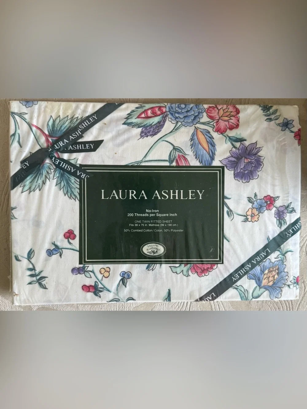 Laura Ashley Chinese Silk twin fitted sheet.